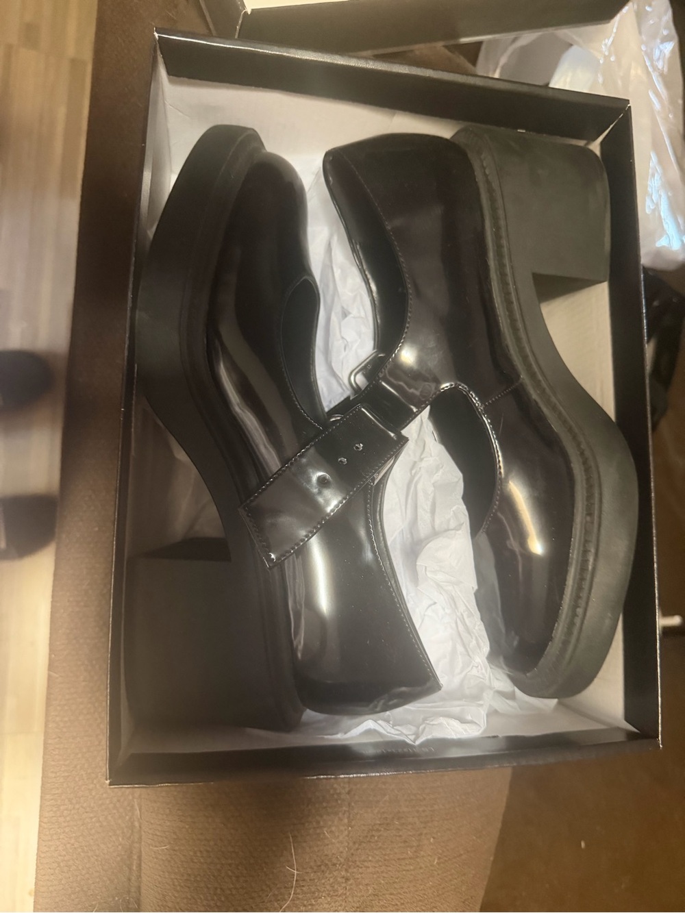 Madden Girl Black Patent Mary Jane Platform Heels